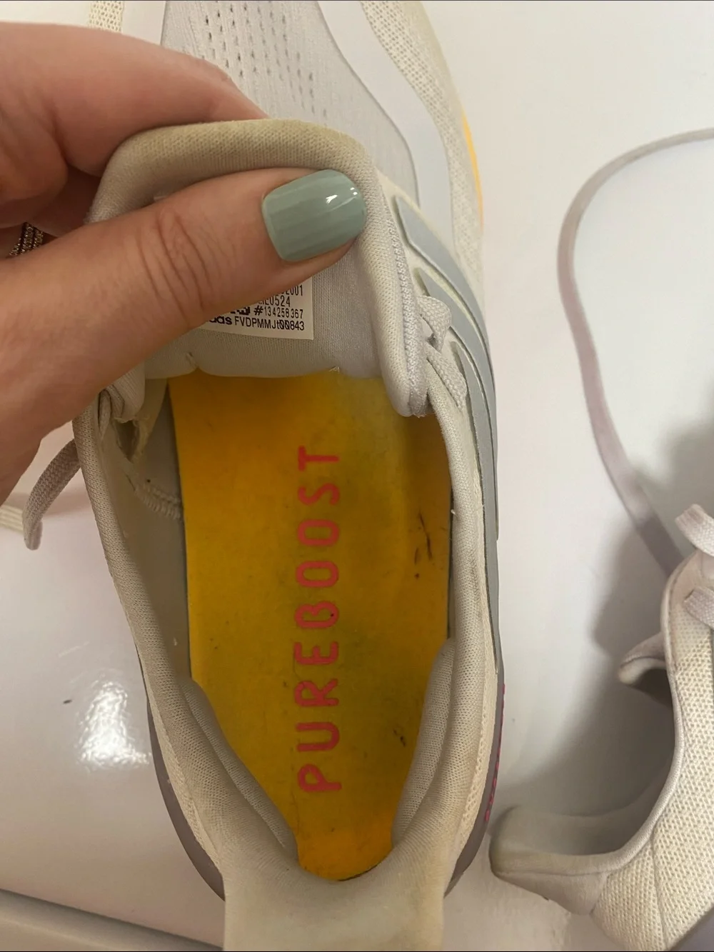 adidas white and Yellow-Pink Gradient Women's Running Shoes